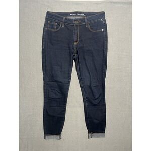 Old Navy Rockstar Mid-Rise Dark Wash Skinny Jeans Women's Size 8 Short Stretch